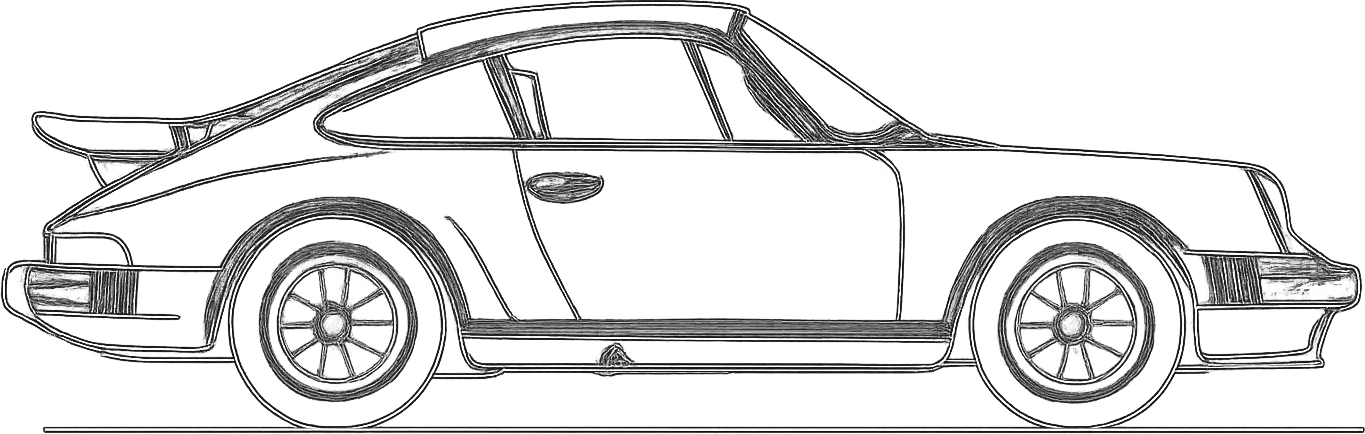 Porsche 911 Turbo, technical drawing